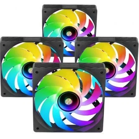 Mars Gaming Kit 4 Ventiladores PC MF-SI4KIT A-RGB Infinity Negro Ultrasilenciosos ARGB con Mando a Distancia